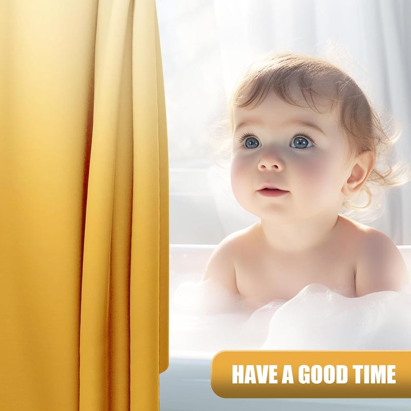 OLANLY Luxury Yellow and White Ombre Shower Curtain Sets with 12 Hooks, Waterproof and Washable Decorative Shower Curtains for Bathroom, 72x72 Inches - Image 3